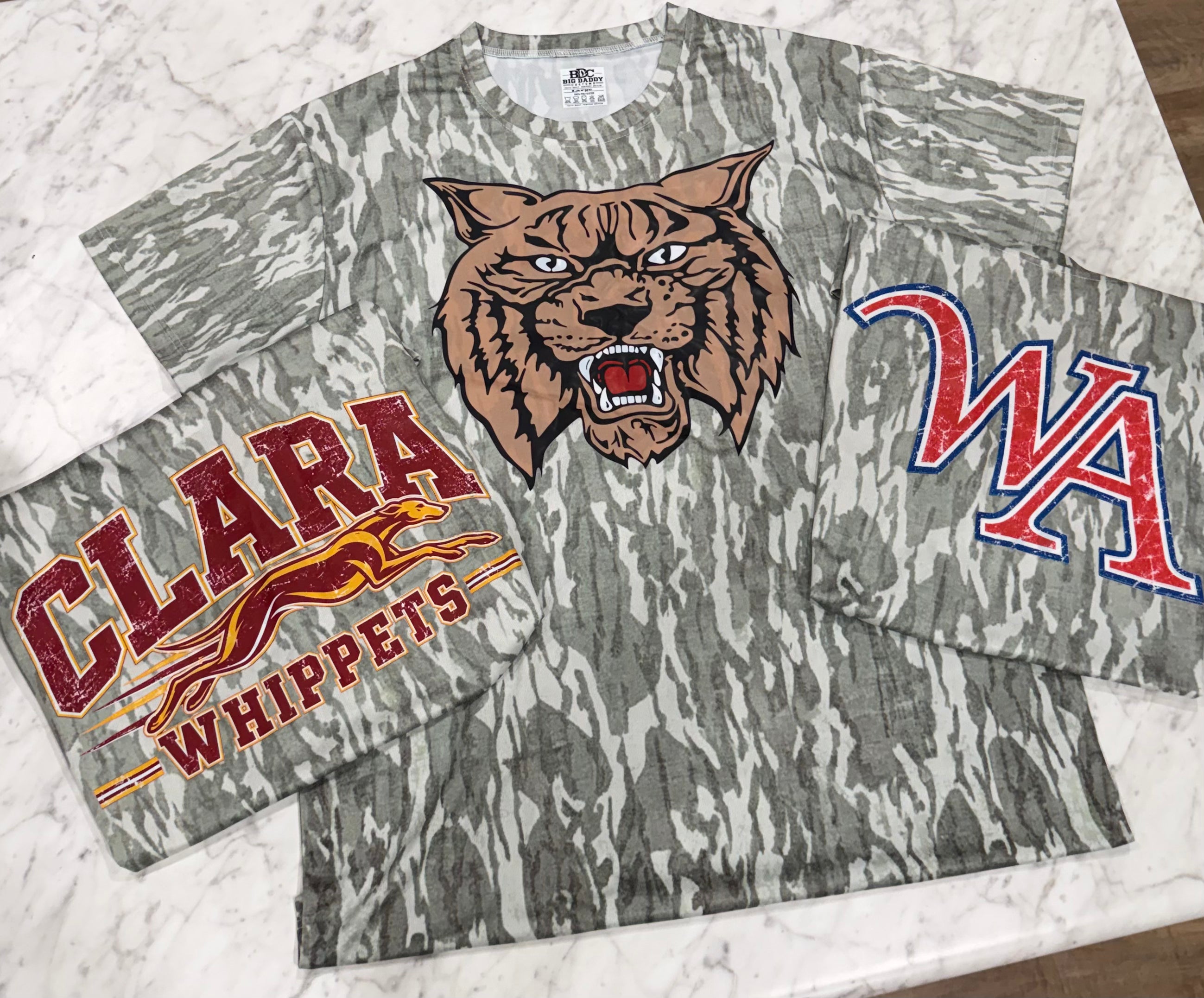 Custom School Spirit Camo T-Shirt — Printed to Order